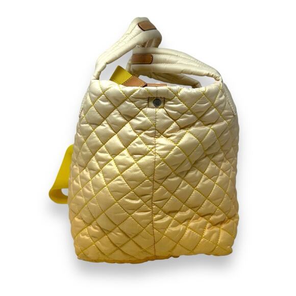 MZ Wallace Sutton Deluxe Small Quilted Gradient Sunflower Yellow Travel Bag - Picture 2 of 13